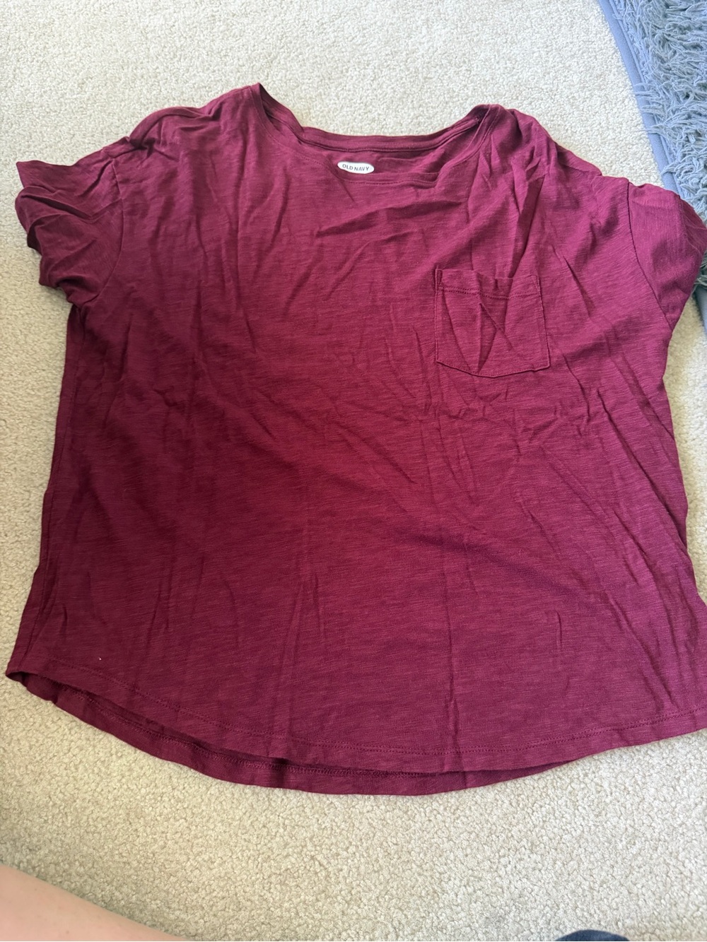 Everyday Pocket Tee - Burgundy Women’s Top
